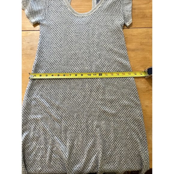 Shipley&Halmos Cashmere Short Sleeve Dress Womens Sz S Gray With Navy Blue Print - Picture 6 of 12